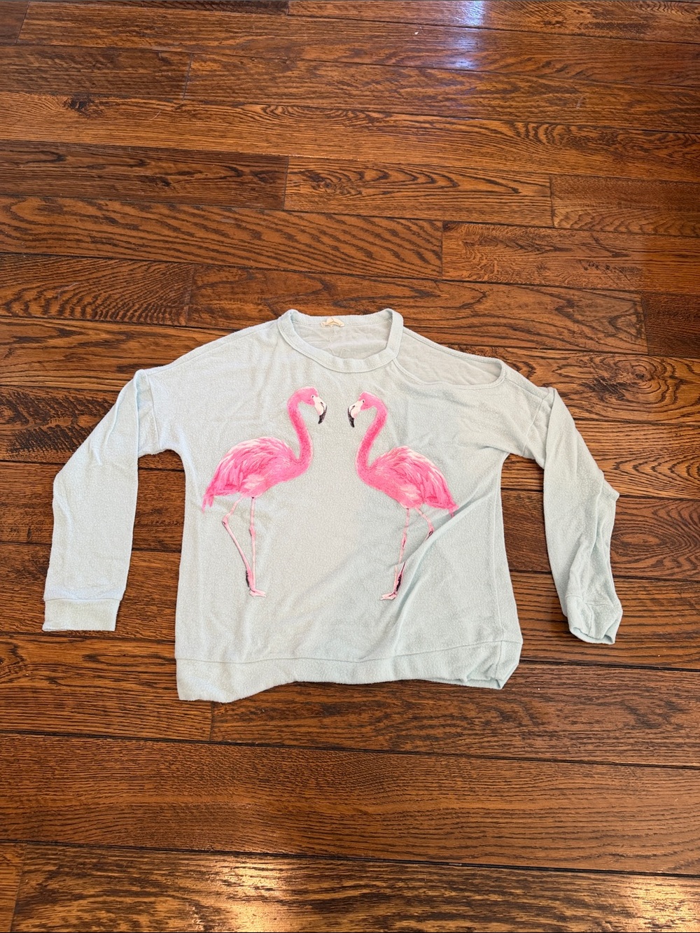 1.4.3. Story by Line Up Light Blue Pullover with Pink Flamingos